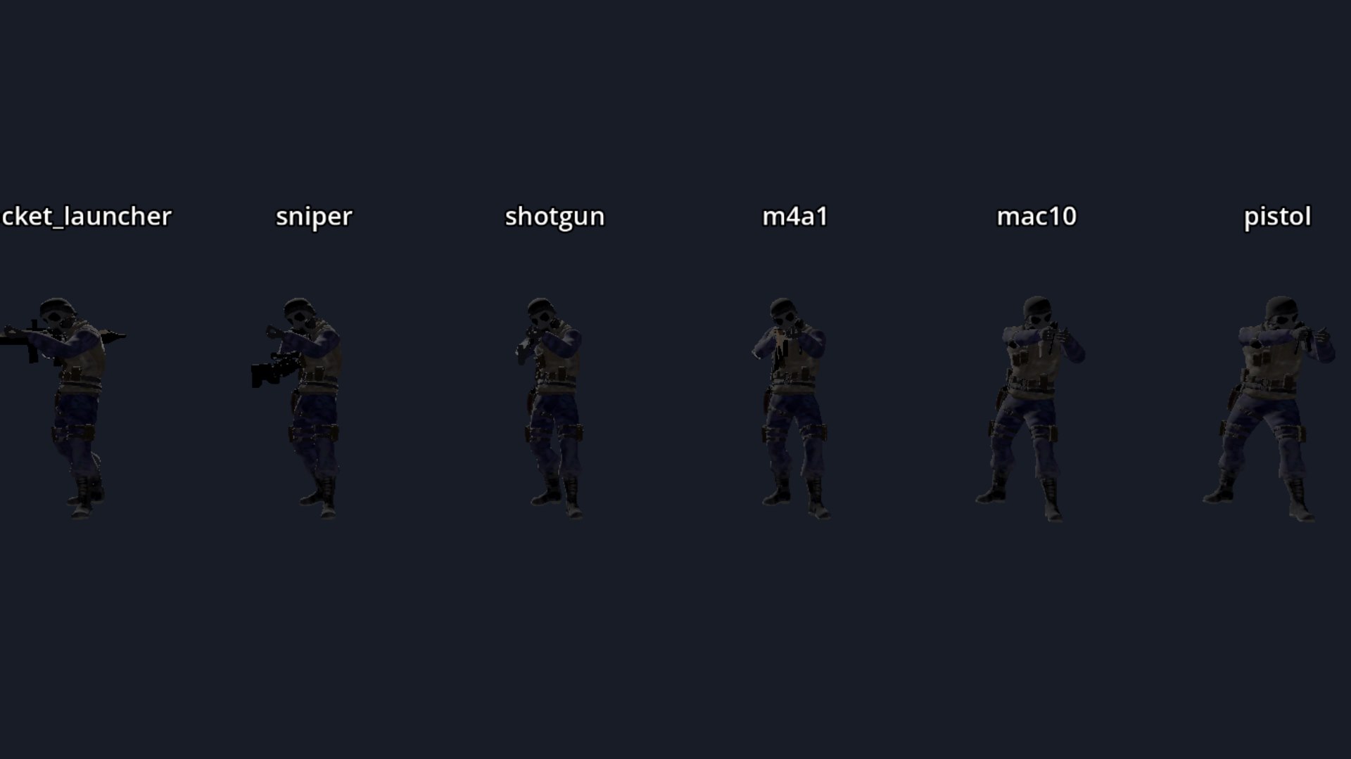 Sélection des armes de Night Invasion